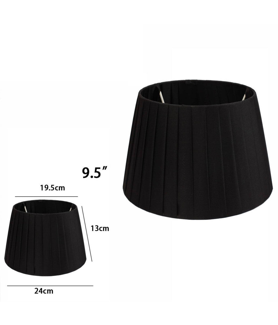 Paralume Conico Cilindro Moderno Ricambio Per Lampada E Applique In Tessuto Tnt  Nero   -9,5"   -
