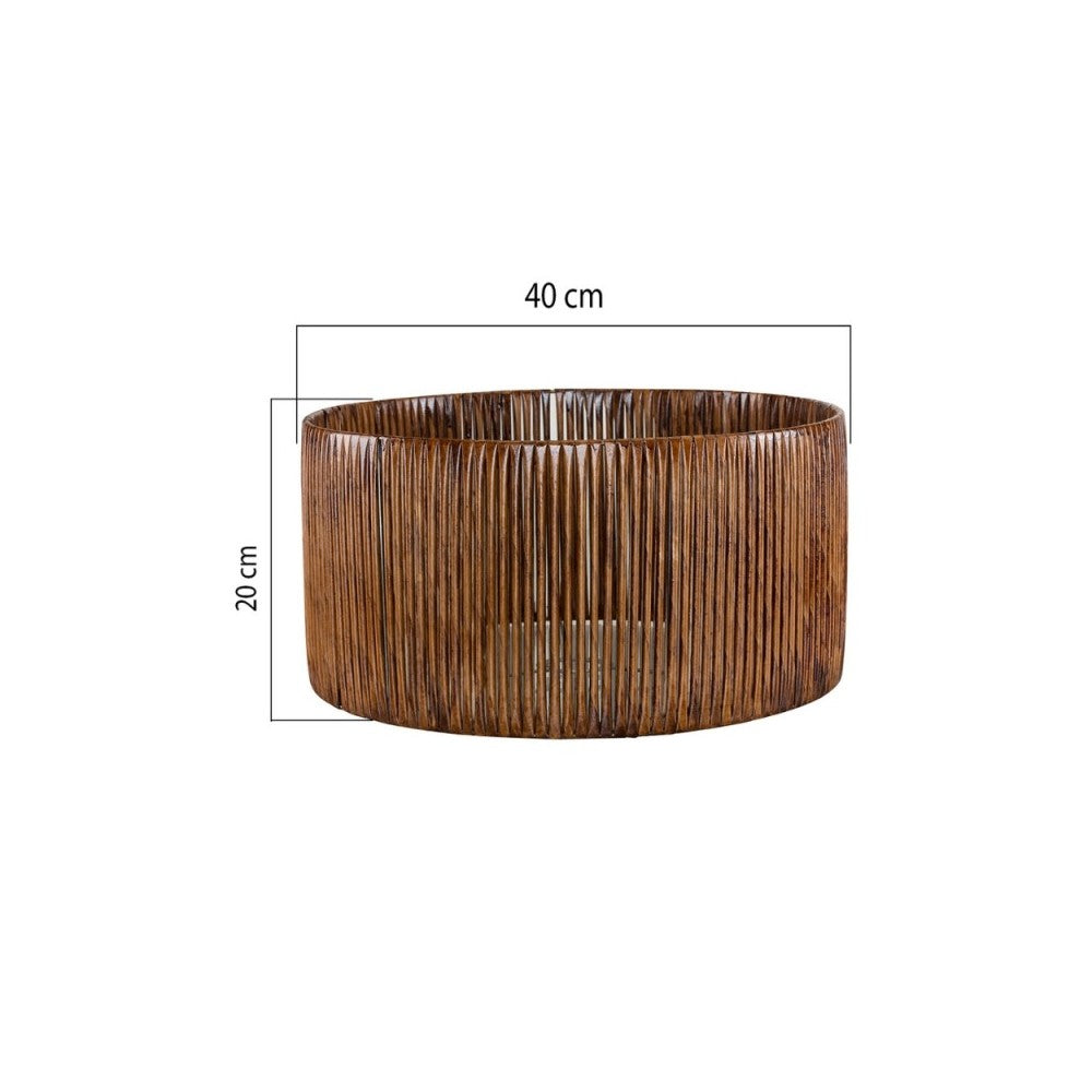 Paralume in carta intrecciata effetto bamboo caffè ROYA ASZ1751