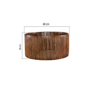 Paralume in carta intrecciata effetto bamboo caffè ROYA ASZ1751