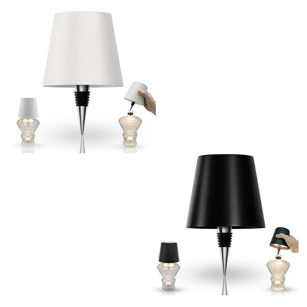 Trade Shop - Paralume Per Bottiglia Vino A Led Ricaricabile Dimmerabile Luce Senza Fili Bar Soggiorno -