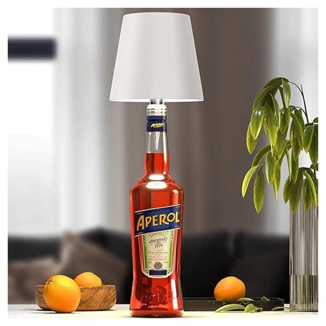 Trade Shop - Paralume Per Bottiglia Vino A Led Ricaricabile Dimmerabile Luce Senza Fili Bar Soggiorno -