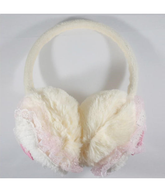 Paraorecchie Bianco Coniglietto Para Orecchie Vento Freddo Imbottite Ragazze         
