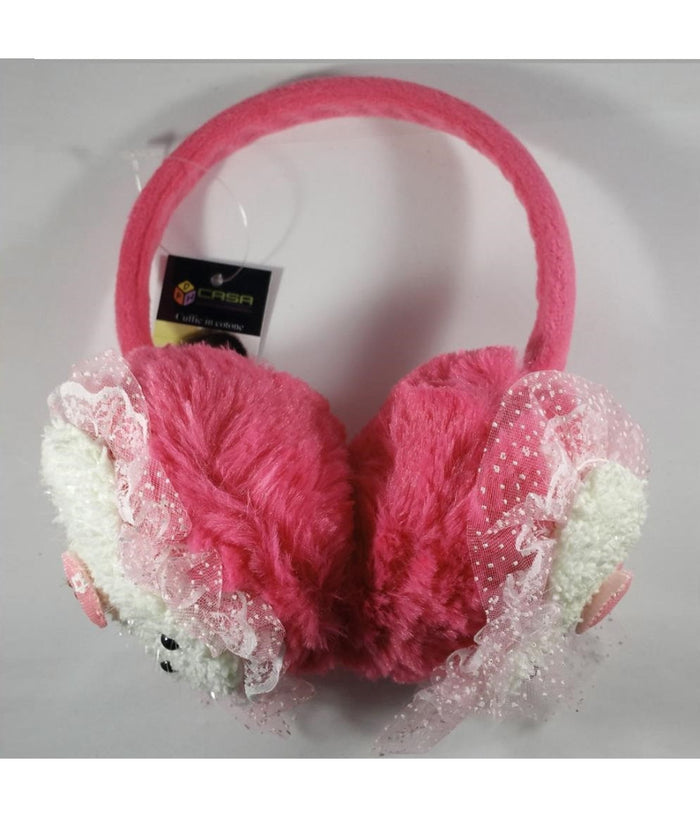 Paraorecchie Rosa Corallo Coniglietto Orecchie Vento Freddo Imbottite Ragazze         