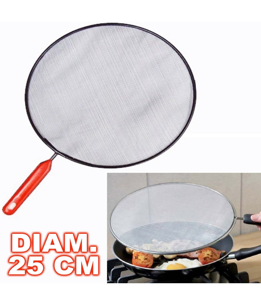 Paraschizzi Paraspruzzi Diametro 25 Per Padella Pentola Spruzzi Frittura Cucina         