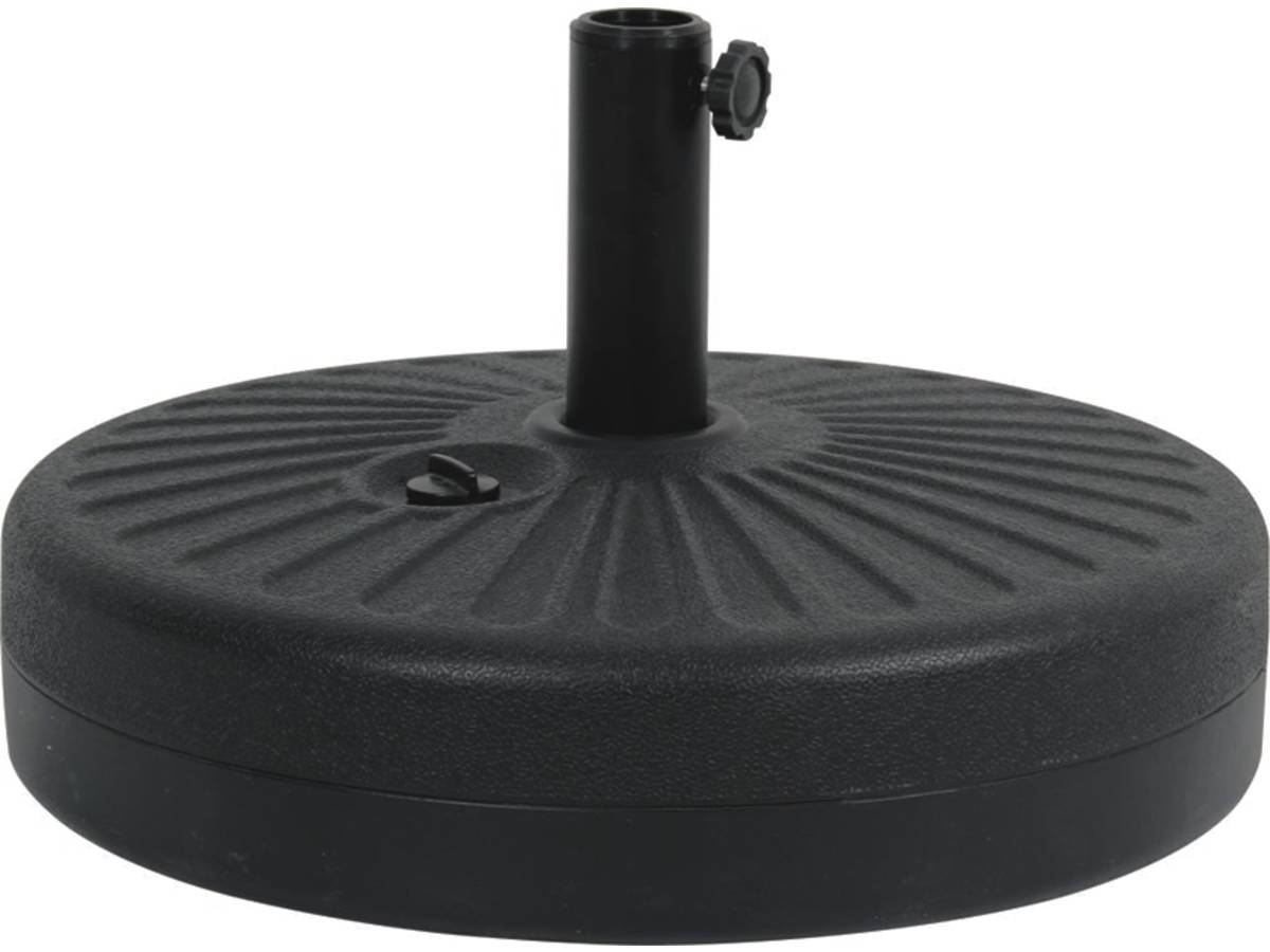 Ombrellone da giardino dritto in alluminio con finitura in legno "Luz" - Rotondo - Ø 3m - Grigio - Con base pesata