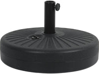 Ombrellone da giardino dritto in alluminio con finitura in legno "Luz" - Rotondo - Ø 3m - Grigio - Con base pesata