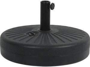 Ombrellone da giardino dritto in alluminio con finitura in legno "Luz" - Rotondo - Ø 3m - Grigio - Con base pesata