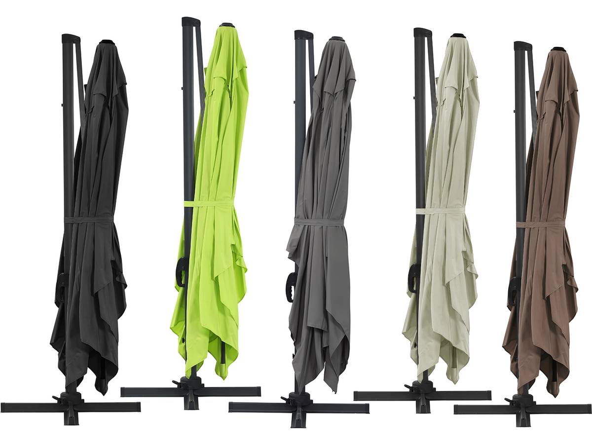 Ombrellone da giardino  decentrato da giardino Alu "Sun 4" - Rettangolo - 3 x 4 m - Verde + Copertura protettiva