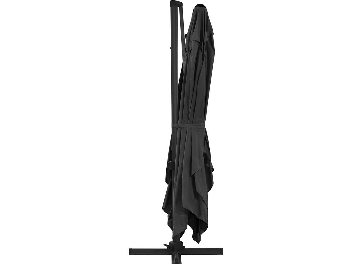 Ombrellone decentrato da giardino Alu "Sun 4" - Rettangolo - 3 x 4 m - Nero + Copertura protettiva
