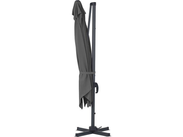 Parasole decentrato da giardino Alu "Sun 3" - Quadrato - 3 x 3 m - Grigio + fodera di copertura protettiva