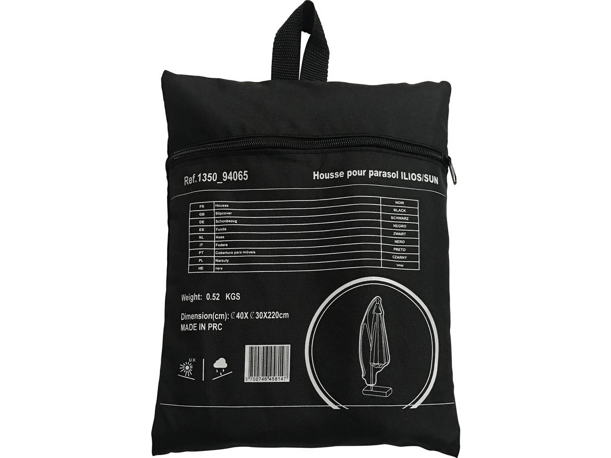 Parasole decentrato da giardino Alu "Sun 3" - Quadrato - 3 x 3 m - Grigio + fodera di copertura protettiva