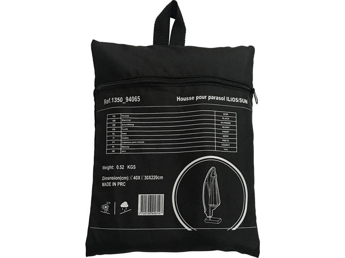 Parasole decentrato da giardino Alu "Sun 3" - Quadrato - 3 x 3 m - Grigio + fodera di copertura protettiva