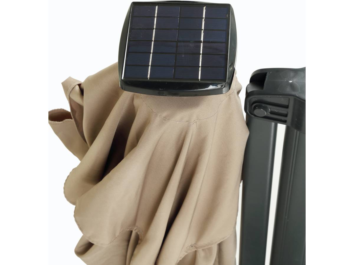 Ombrellone da esterno LED Alu "Sun 4 Luxe" - Rettangolo - 3 x 4 m - Taupe - Lastre pesate incluse