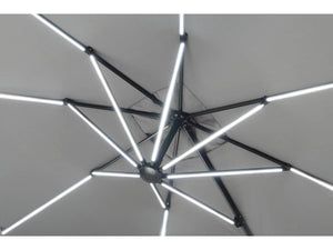 Ombrellone da esterno LED Alu "Sun 4 Luxe" - Rettangolo - 3 x 4 m - Grigio - Lastre pesate incluse