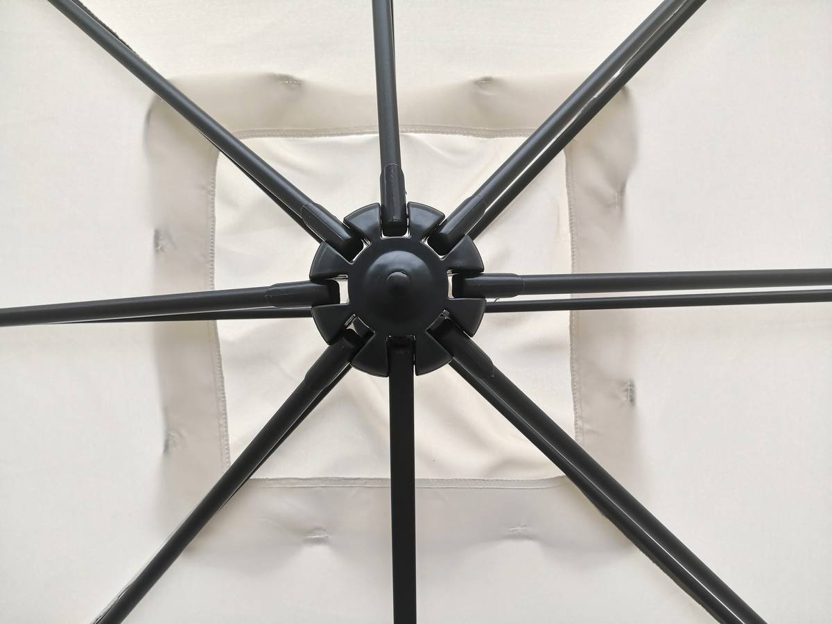 Ombrellone da giardino offset "Soleil" - Quadrato - 2,5 x 2,5 m - Ecru + Copertura di protezione