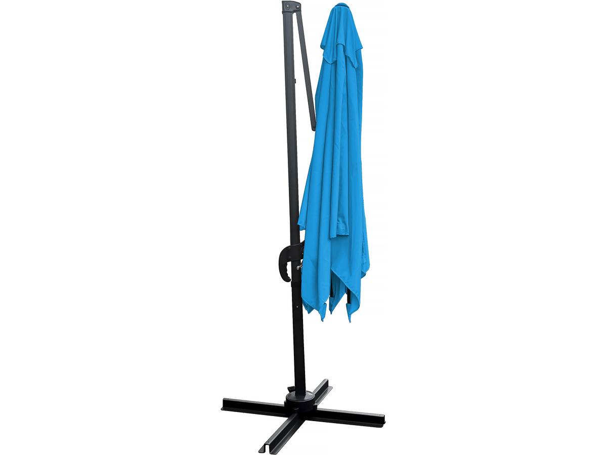 Ombrellone da giardino offset "Soleil" - Quadrato - 2,5 x 2,5 m - Blu + Piastrelle di zavorra incluse
