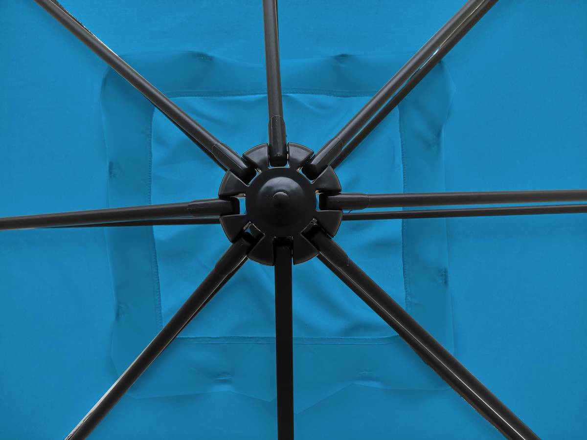 Ombrellone da giardino offset "Soleil" - Quadrato - 2,5 x 2,5 m - Blu + Piastrelle di zavorra incluse