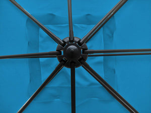 Ombrellone da giardino offset "Soleil" - Quadrato - 2,5 x 2,5 m - Blu + Piastrelle di zavorra incluse