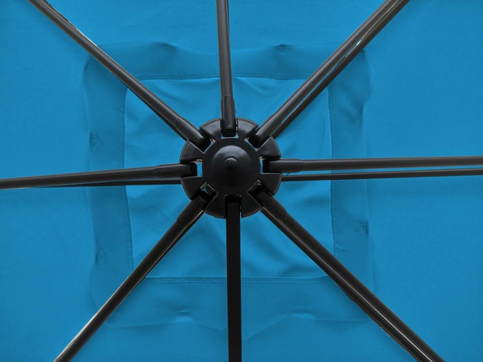 Ombrellone da giardino offset "Soleil" - Quadrato - 2,5 x 2,5 m - Blu + Piastrelle di zavorra incluse