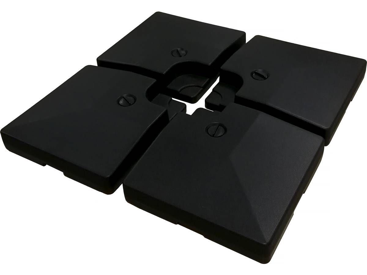 Ombrellone da giardino decentrato LED Ali "Sun 4 Luxe" 3 x 4 m - Nero + Base zavorrante  inclusa