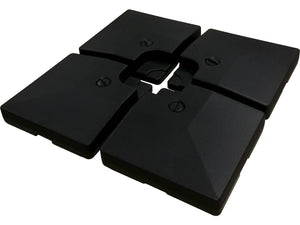 Ombrellone da giardino decentrato LED Ali "Sun 4 Luxe" 3 x 4 m - Nero + Base zavorrante  inclusa