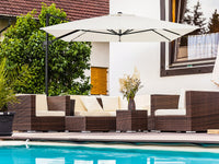 Ombrellone da giardino a sbalzo in alluminio "Sky 4" - 3 x 4 m - Ecru - Con telo