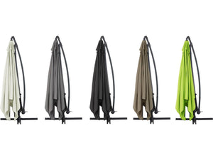 Ombrellone da giardino sospeso Alu "Ilios 3" - Quadrato - 3 x 3 m - Ecru - Base inclusa