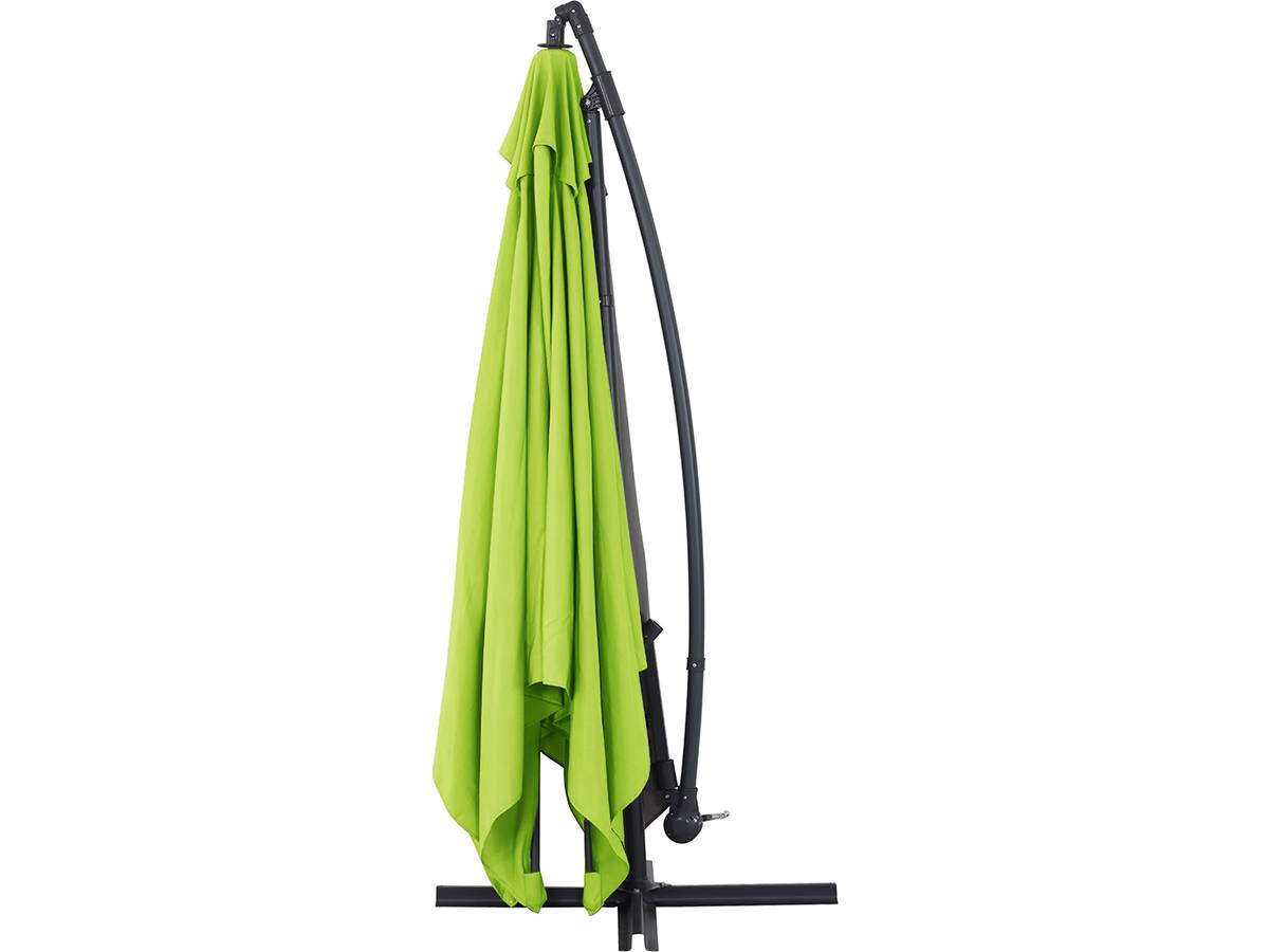 Ombrellone da giardino sospeso Alu "Ilios 3" - Quadrato - 3 x 3 m - Verde - Base inclusa