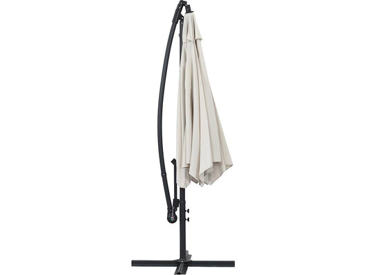 Ombrellone da giardino sospeso Alu "Ilios 3" - Rotondo - Ø 3 m - Ecru - Base inclusa