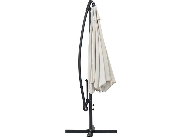 Ombrellone da giardino sospeso Alu "Ilios 3" - Rotondo - Ø 3 m - Ecru - Base inclusa