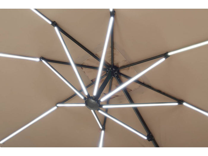 Ombrellone da esterno decentrato LED Alu "Sun 4 Luxe" - Rettangolo - 3 x 4 m - Talpa