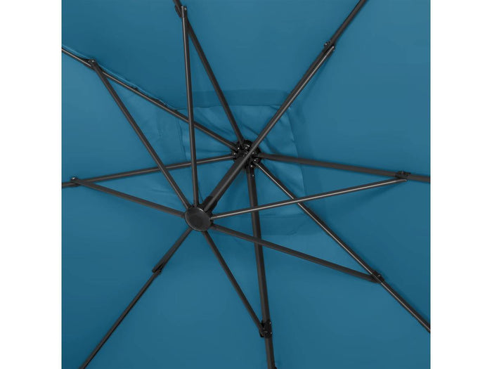 Ombrellone da giardino decentrato Alu "Sun 4" - Rettangolo - 3 x 4 m - Blu - Base inclusa