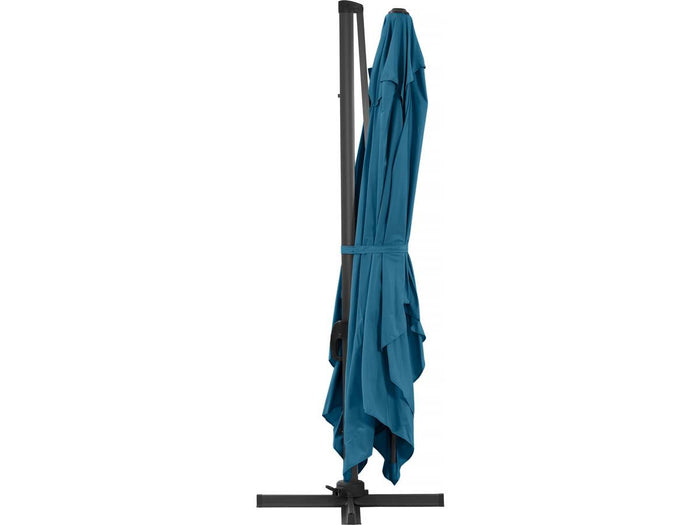 Ombrellone da giardino decentrato Alu "Sun 4" - Rettangolo - 3 x 4 m - Blu - Base inclusa