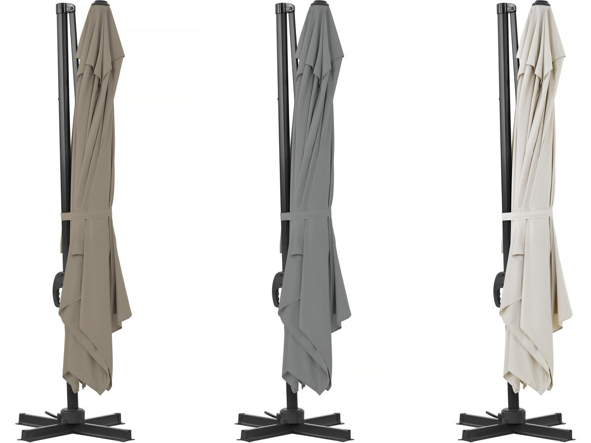 Ombrellone da giardino a sbalzo in alluminio "Sky 4" - 3 x 4 m - Ecru - Lastre zavorrate incluse