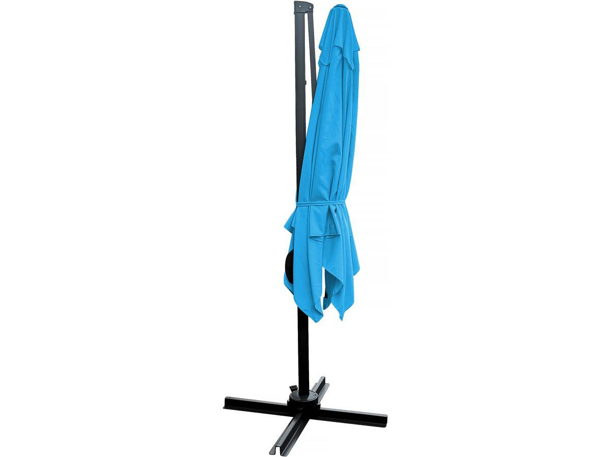 Ombrellone da giardino offset "Soleil" - Quadrato - 2,5 x 2,5 m - Blu + Copertura di protezione