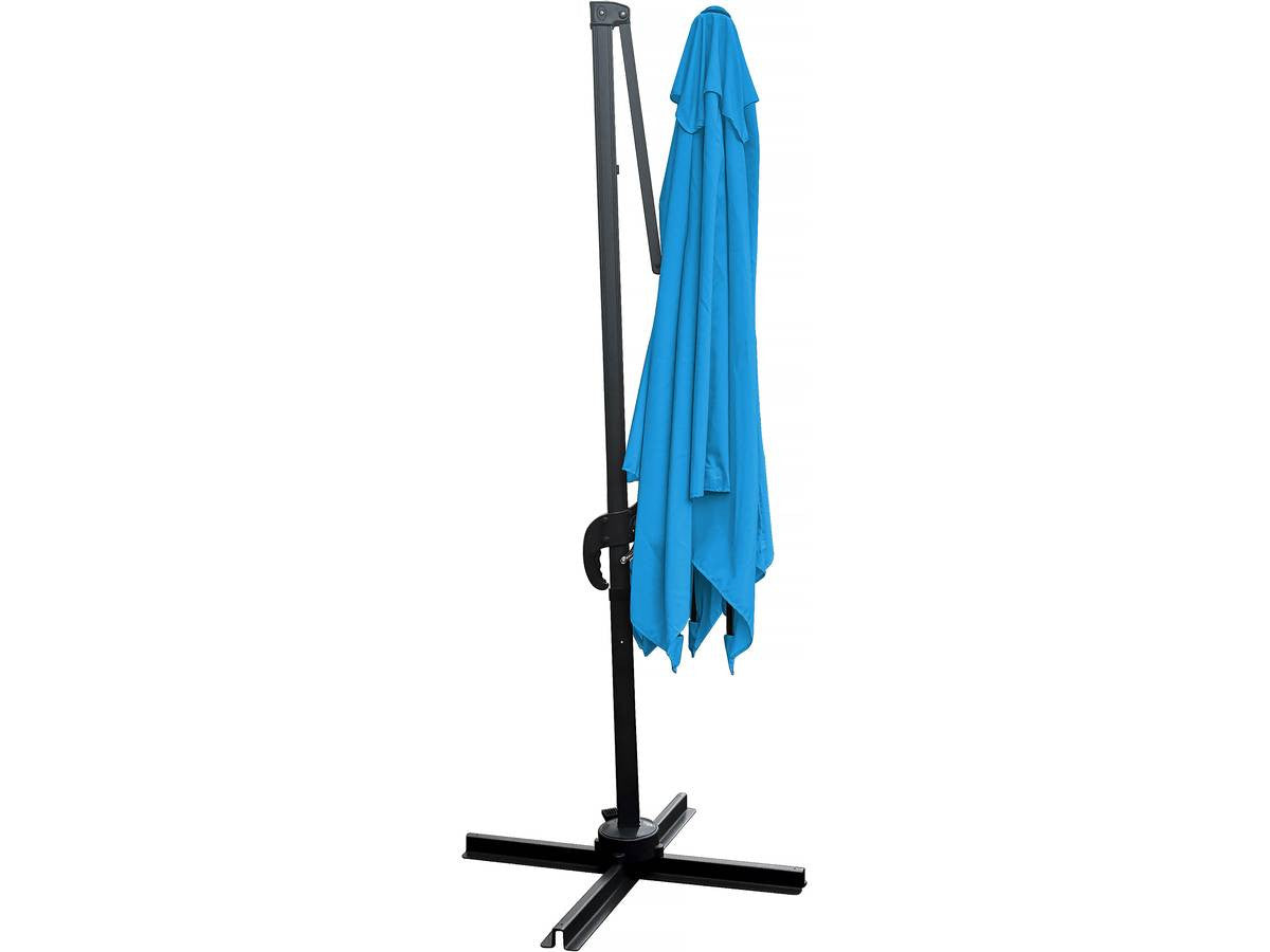 Ombrellone da giardino offset "Soleil" - Quadrato - 2,5 x 2,5 m - Blu + Copertura di protezione