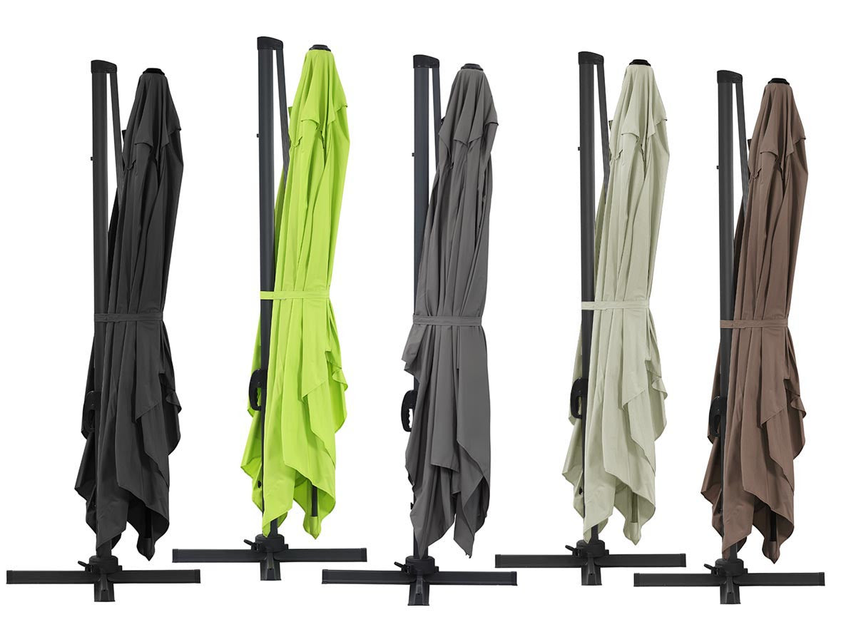 Ombrellone decentrato in alluminio SUN 4 - Rettangolare - 3 x 4 m - Grigio