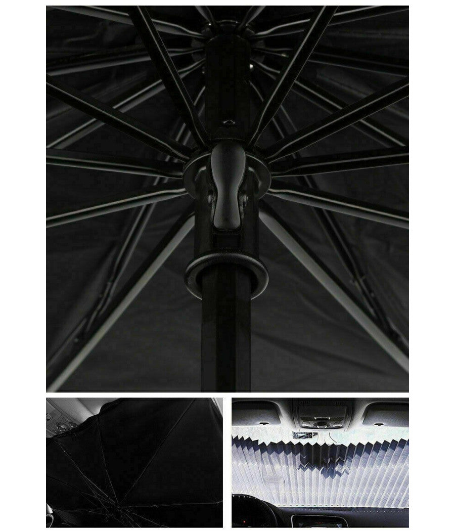 Parasole Auto Ad Ombrello Protezione Sole Parabrezza Chiusura Apertura Rapida         