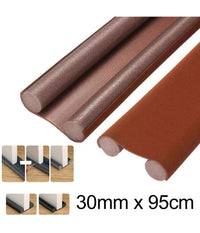 Paraspifferi Sottoporta Per Porte 95 Cm Doppia Guarnizione Antirumore Marrone         