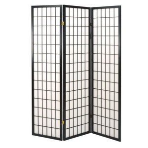 Paravento carta di riso 3 ante nero cm 45h180