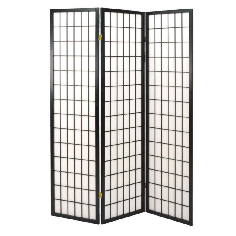 Paravento carta di riso 3 ante nero cm 45h180
