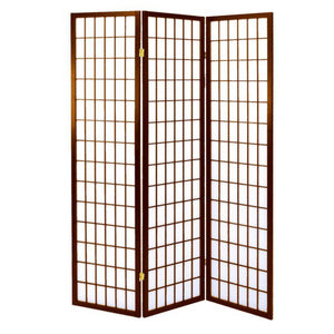 Paravento carta di riso 3a noce cm45h180