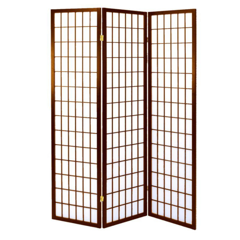 Paravento carta di riso 3a noce cm45h180