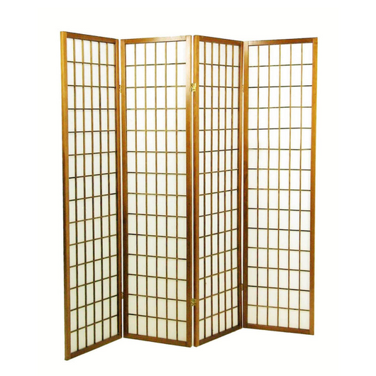 Paravento carta di riso 4 ante naturale cm 45h180