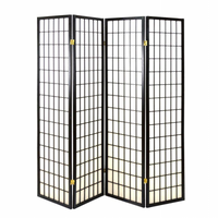 Paravento carta di riso 4 ante nero cm 45h180