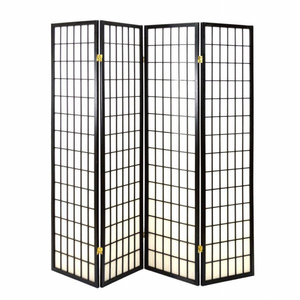 Paravento carta di riso 4 ante nero cm 45h180