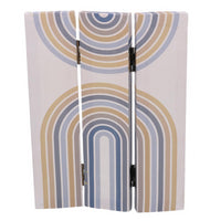 Paravento stampa 3 ante azzurro e arancione cm120,6x2,5h180