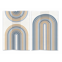 Paravento stampa 3 ante azzurro e arancione cm 120,6x2,5h180