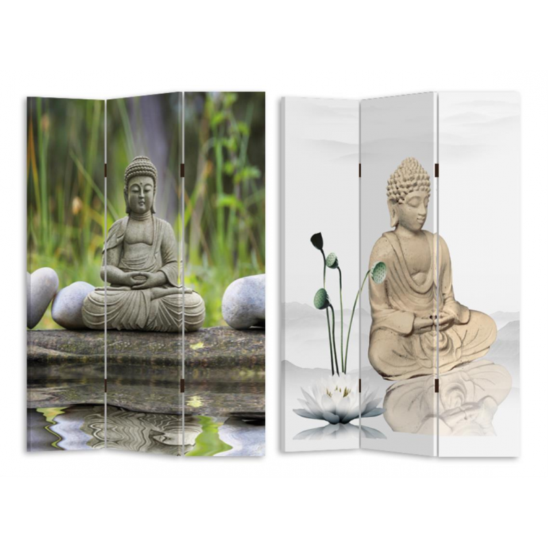 Paravento stampa 3 ante buddha cm 120,6x2,5h180