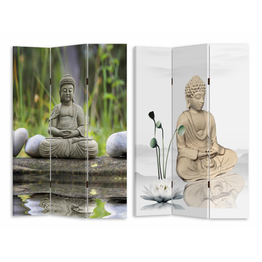 Paravento stampa 3 ante buddha cm 120,6x2,5h180